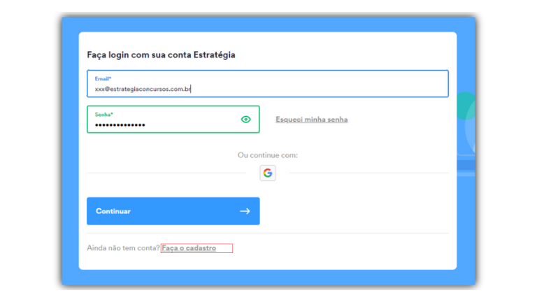 Como criar um cadastro? – Estratégia - Militares
